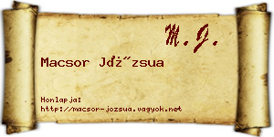 Macsor Józsua névjegykártya